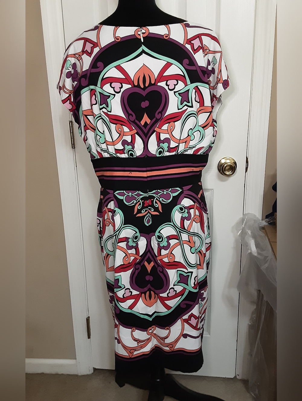 Nicole By Nicole Miller Dress Pink Black - Picture 2 of 6